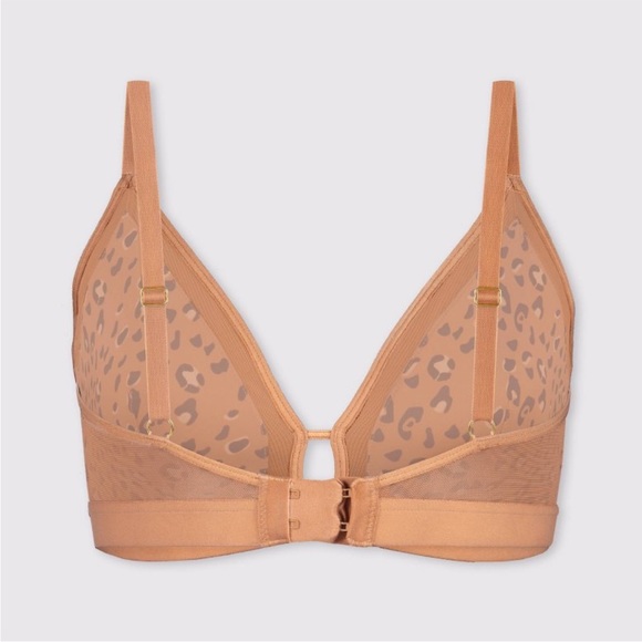 NWT LIVELY Women's Leopard Print Busty Mesh Trim Bralette - Picture 3 of 7